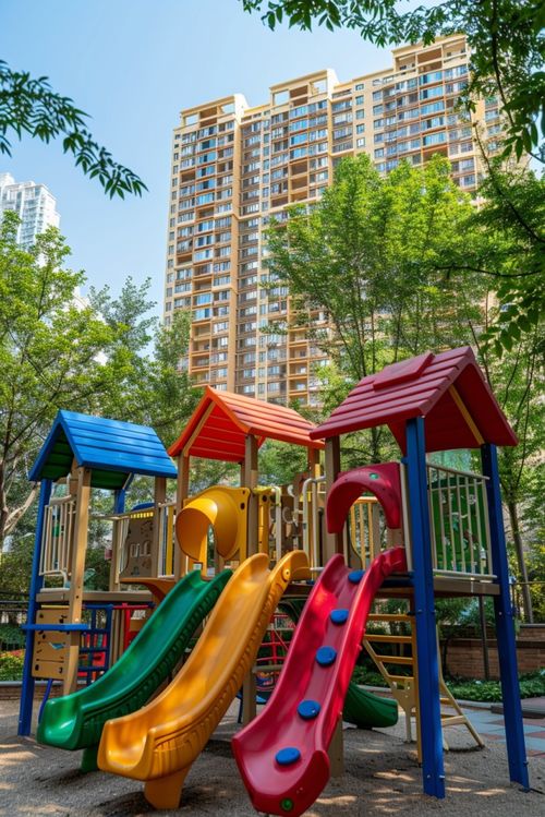 住宅區(qū)公用兒童組合滑梯設(shè)計(jì)效果圖 打造安全與趣味兼?zhèn)涞挠螛房臻g